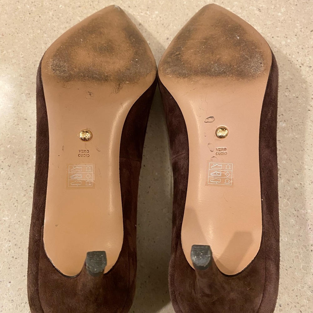 Pelle Moda Aeri Espresso Suede Kitten Heels - Picture 4 of 5